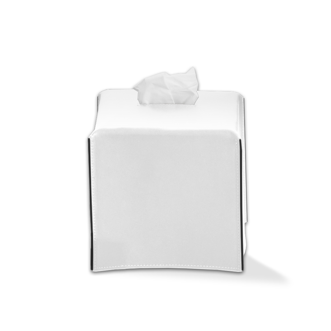 DW NAPPA KBQ Tissue box - NAPPA Genuine Leather Snow-White