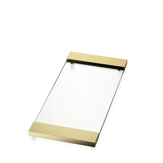 DW TAB 37 Tray large - Gold 24 Carat / Clear glass - Glass Super Clear